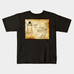 Imperial Walker Parchment Blueprint Kids T-Shirt